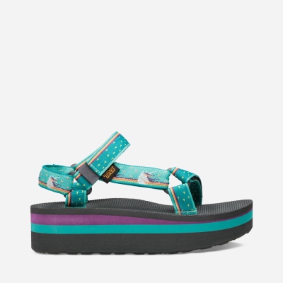 Teva Flatform Universal Women's Light Green Sandals CA49234 Canada Online